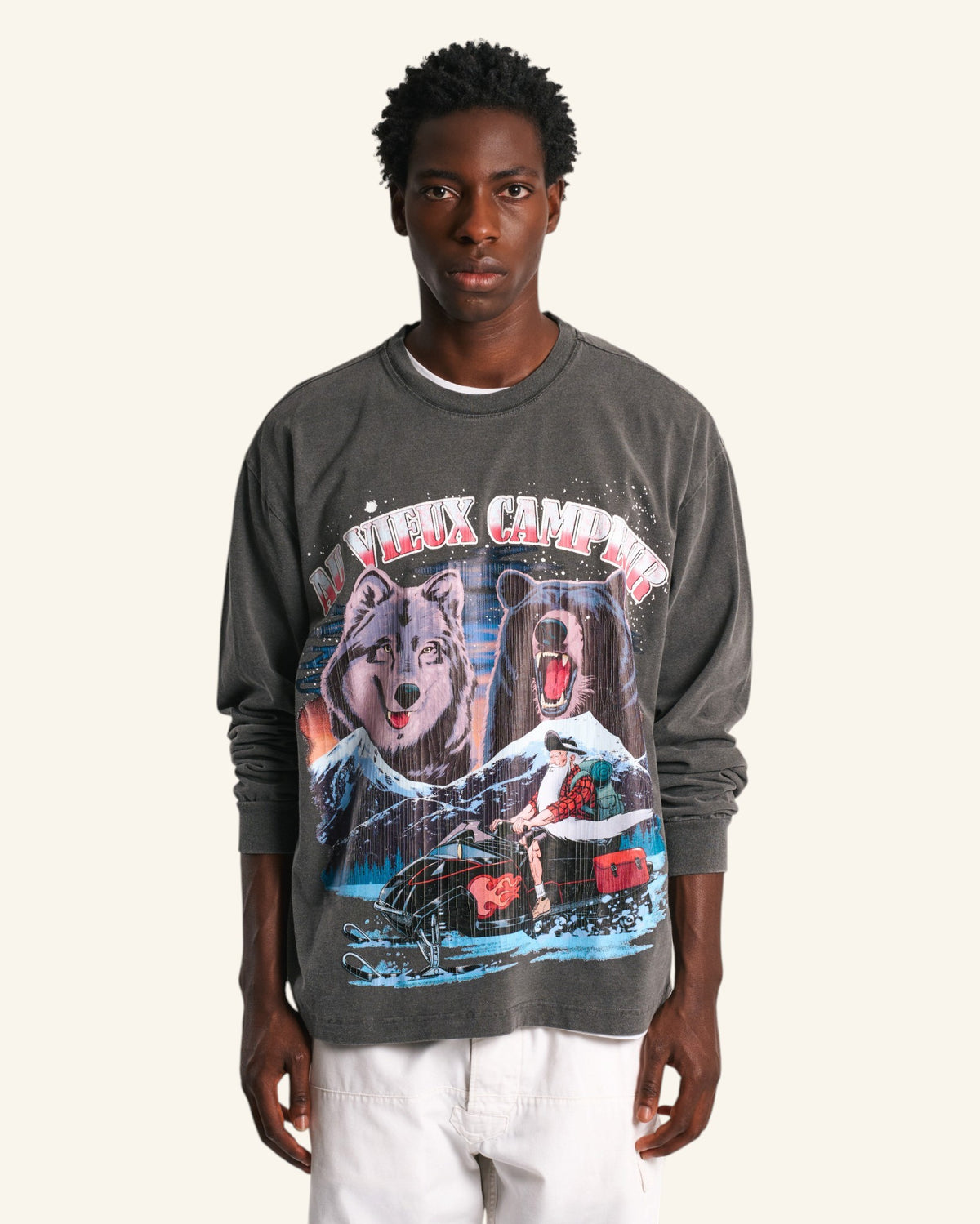T-shirt Motoneige - Noir Délavé