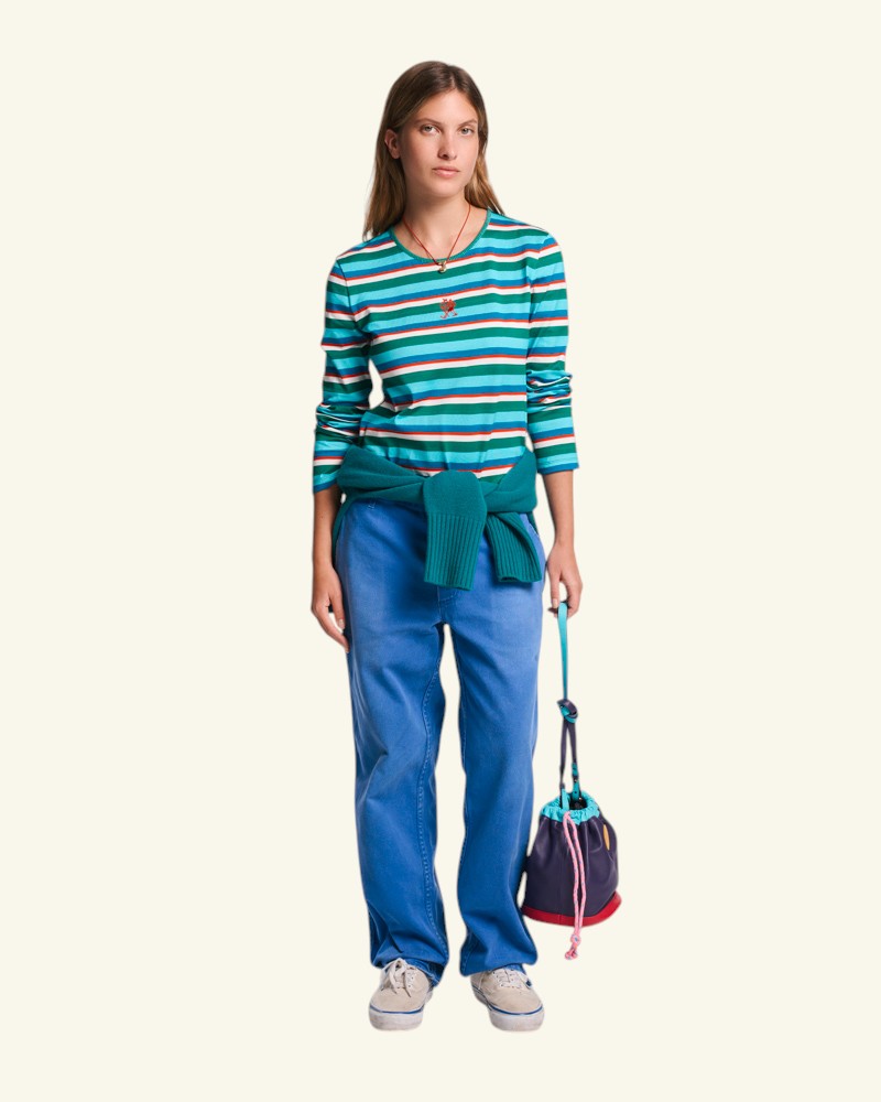 T-shirt Bianca - Vert Bleu Rouge & Ecru