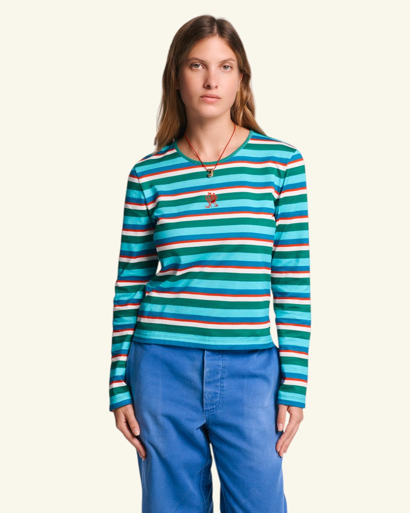 T-shirt Bianca - Vert Bleu Rouge & Ecru