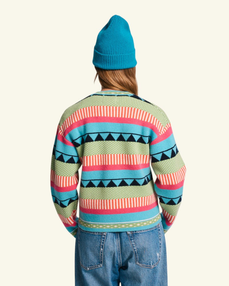 Cardigan Nicole - Vert & Bleu