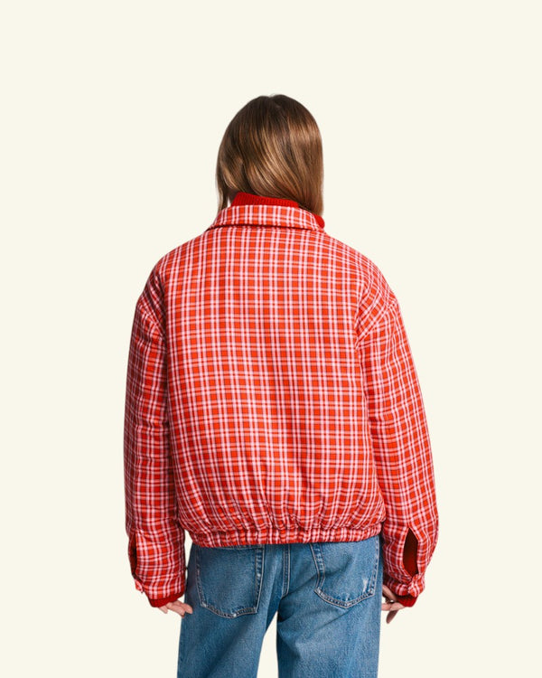 Veste Claudine Carreaux - Rose