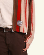 Alma Vest - Brown Beige & Red