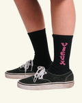 Chaussettes Vieux - Noir & Rose