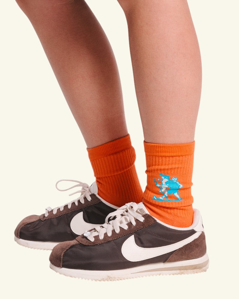 Chaussettes Marcheur - Orange & Bleu