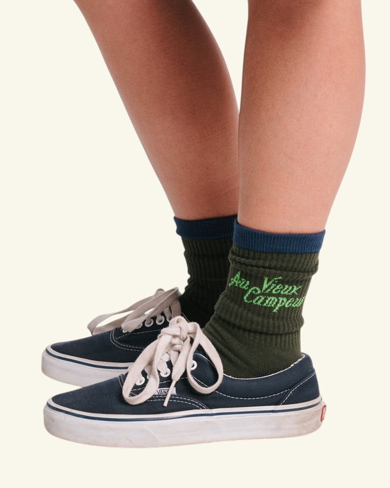 Chaussettes AVC Vintage - Kaki Bleu & Vert