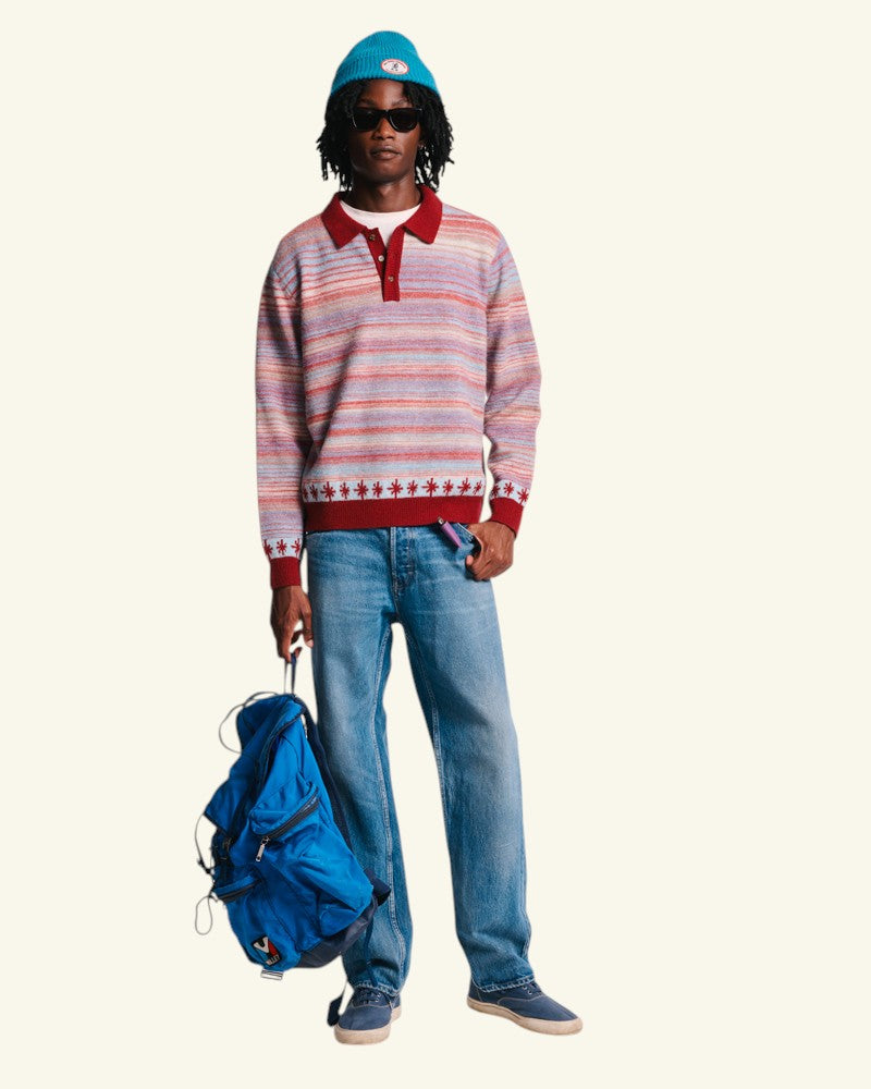 Pull Hugo - Bordeaux & Bleu