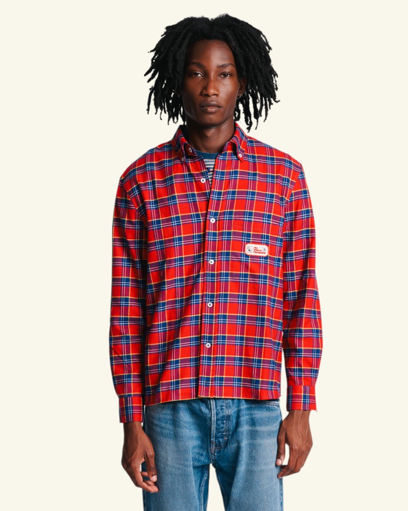 Chemise Elmer Flanelle - Rouge & Marine