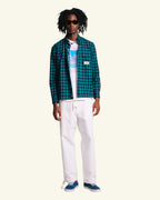Chemise Elmer Flanelle - Marine & Vert d'eau