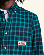 Chemise Elmer Flanelle - Marine & Vert d'eau