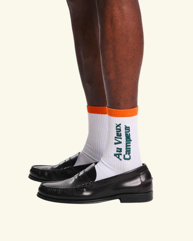 Chaussettes AVC - Blanc Orange & Vert