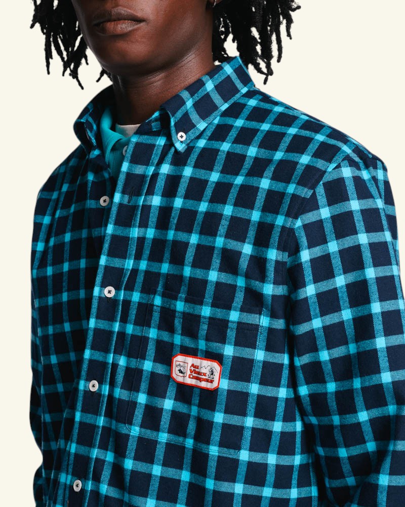 Chemise Elmer Flanelle - Marine & Turquoise