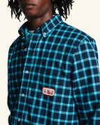 Chemise Elmer Flanelle - Marine & Turquoise
