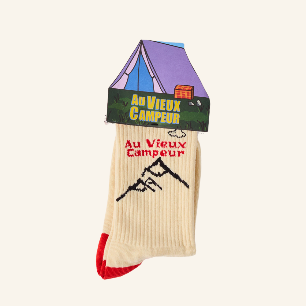 Au Vieux Campeur - Chaussettes Chaine Montagnes - Ecru