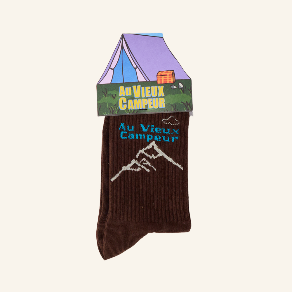 Au Vieux Campeur - Chaussettes Chaine Montagnes - Chocolat