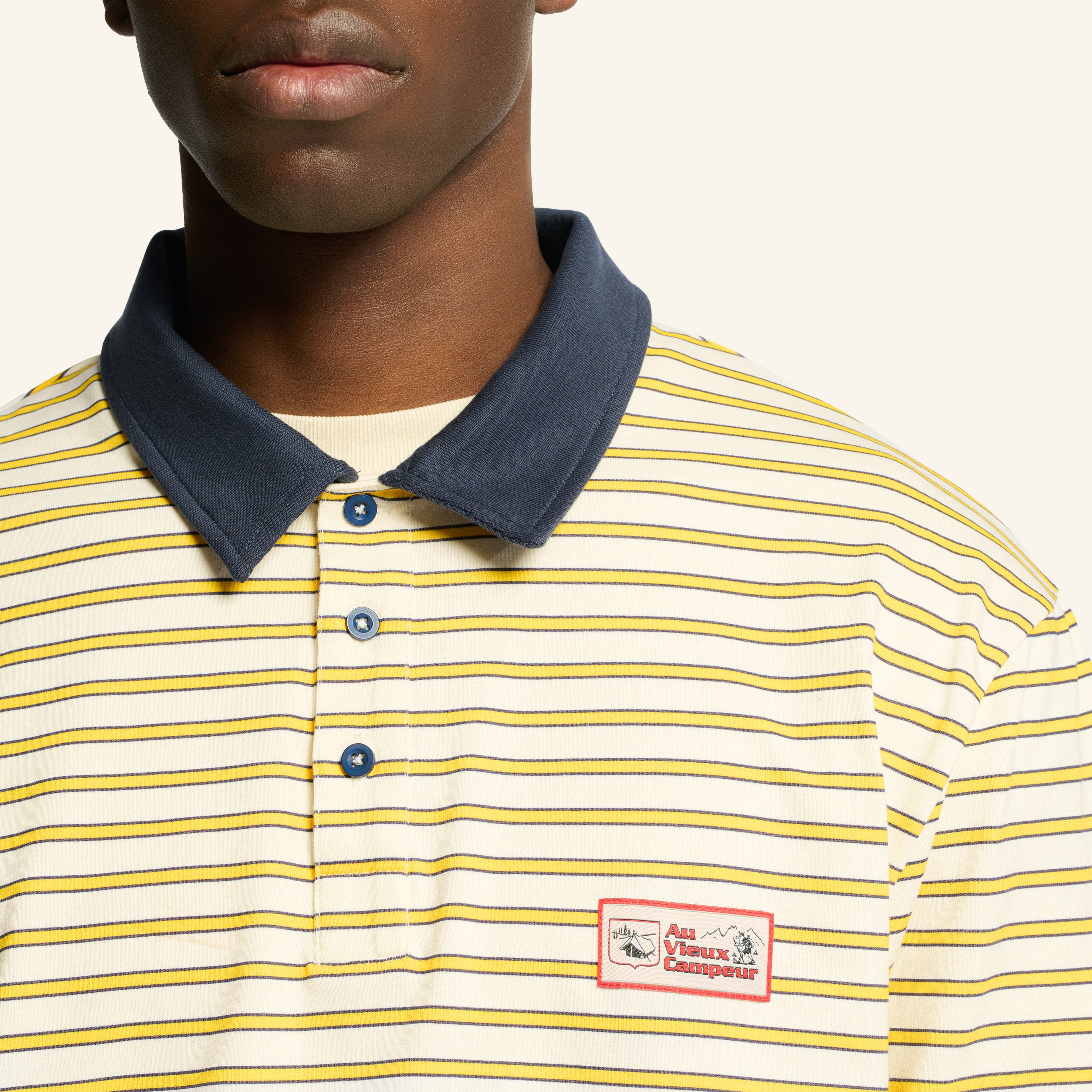 Roger striped polo shirt - Blue Yellow & White