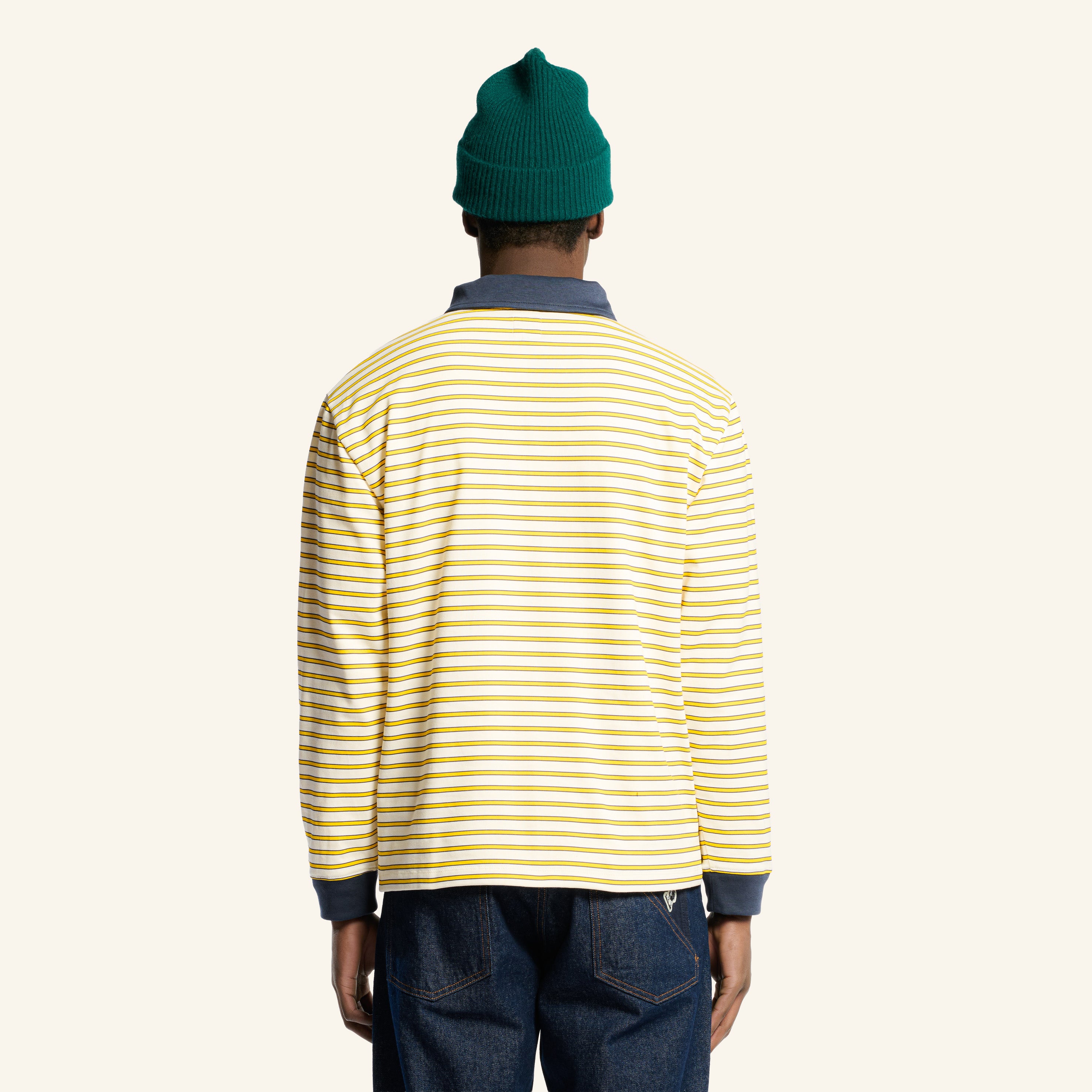 Roger striped polo shirt - Blue Yellow & White