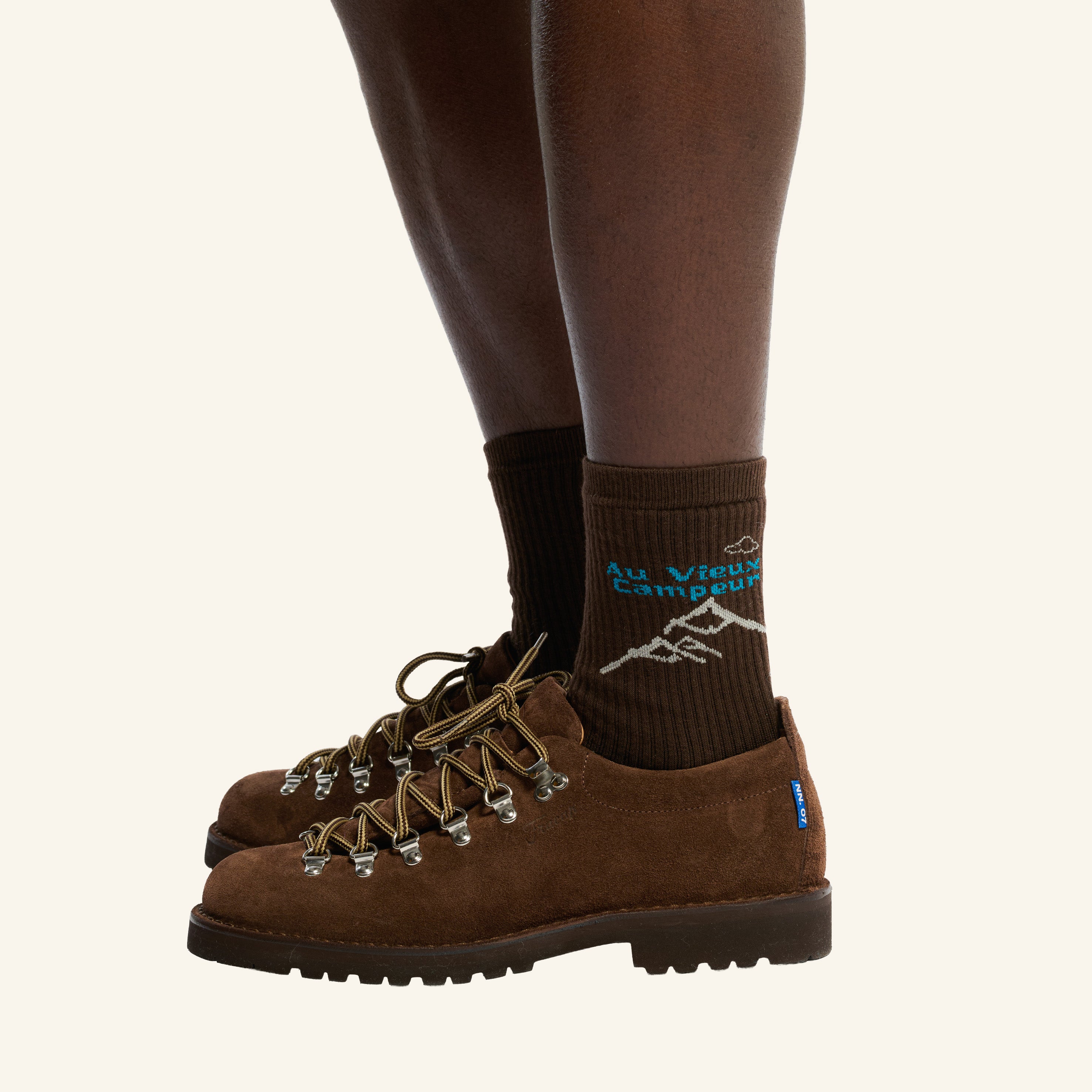 Au Vieux Campeur - Chaussettes Chaine Montagnes - Chocolat