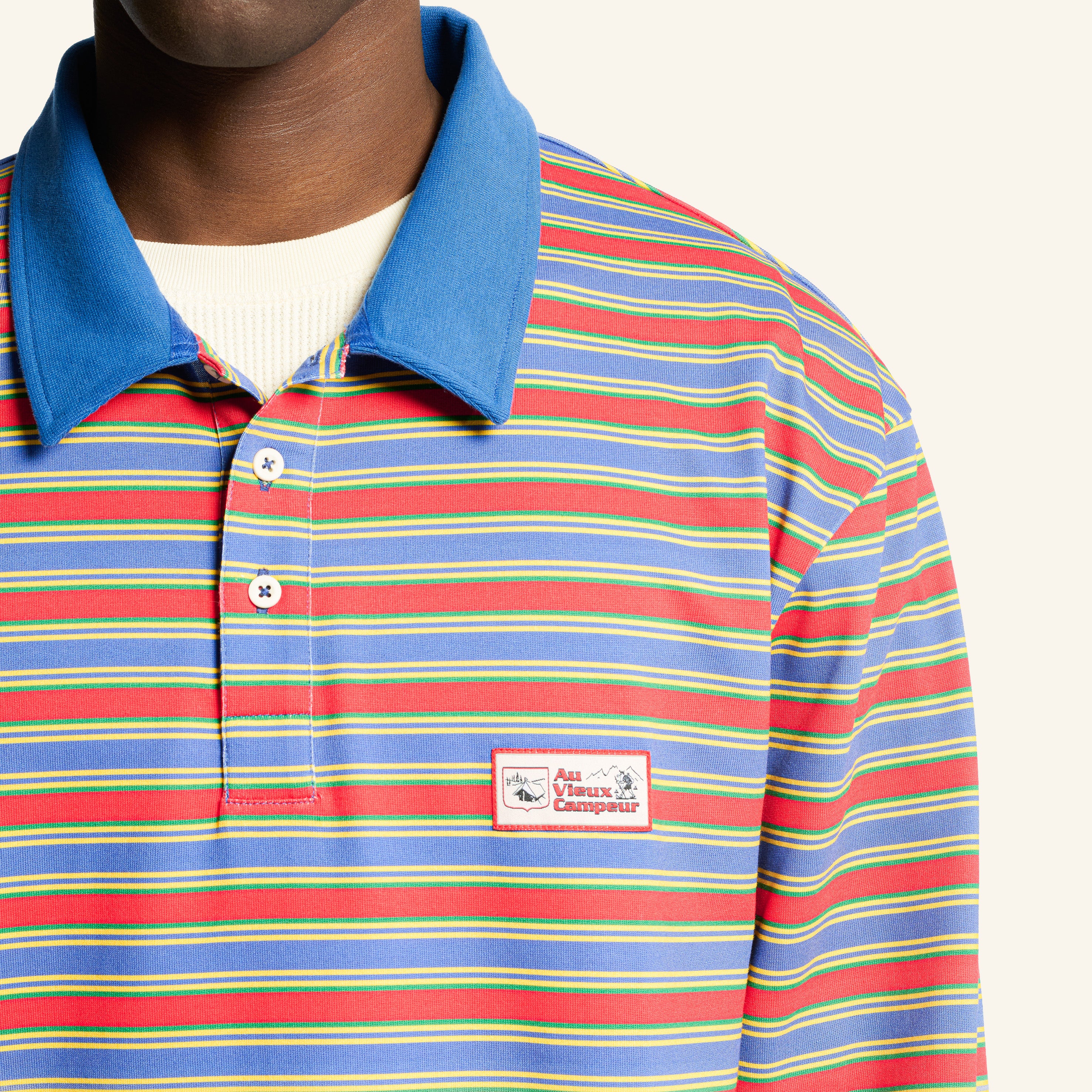Roger striped polo shirt - Green Red & Blue