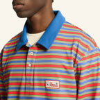 Roger striped polo shirt - Green Red & Blue