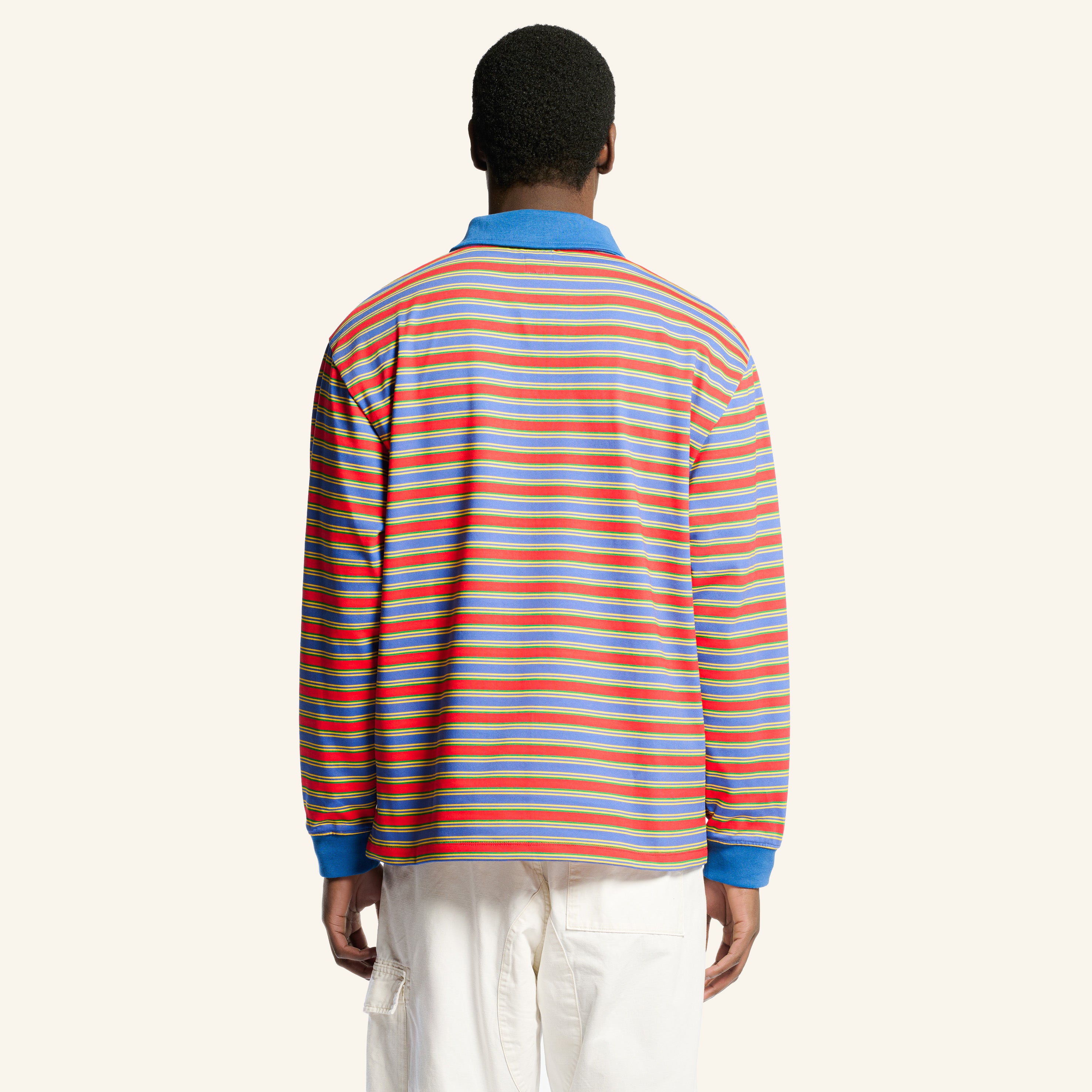 Roger striped polo shirt - Green Red & Blue