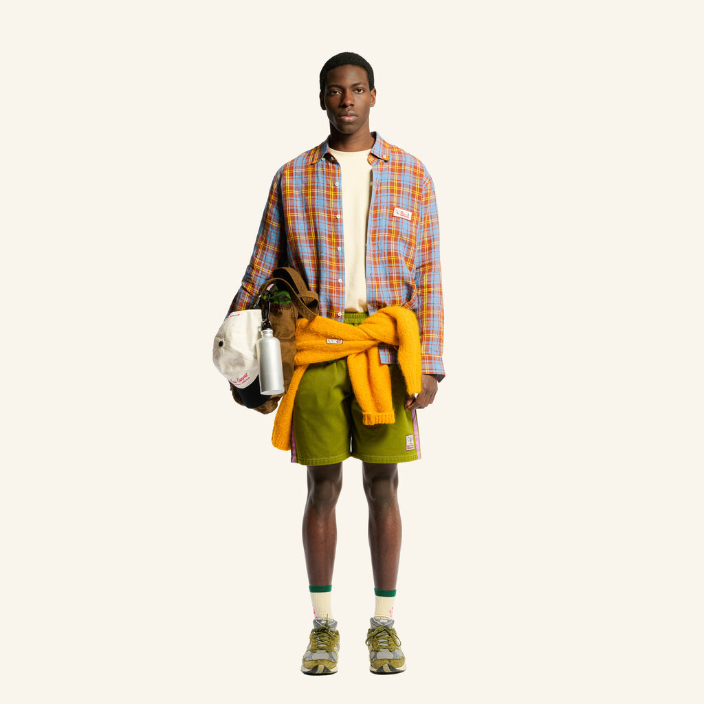 Elmer Plaid Shirt - Brown Blue & Yellow