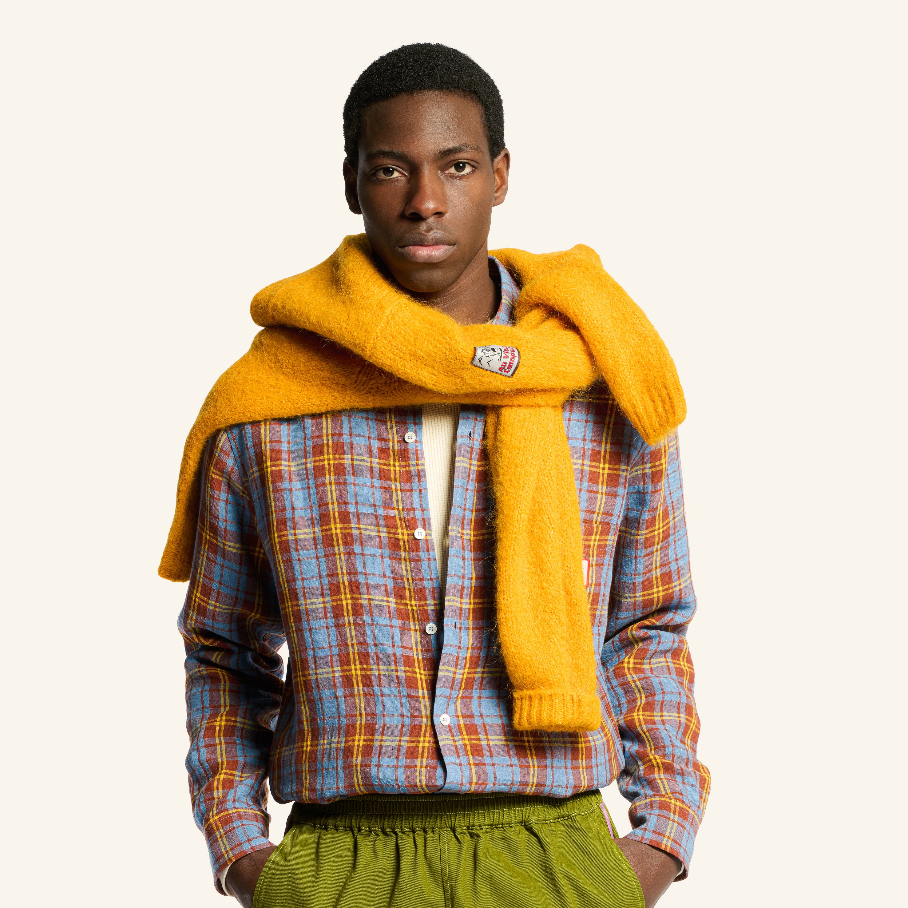 Elmer Plaid Shirt - Brown Blue & Yellow