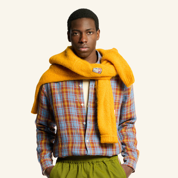Elmer Plaid Shirt - Brown Blue & Yellow