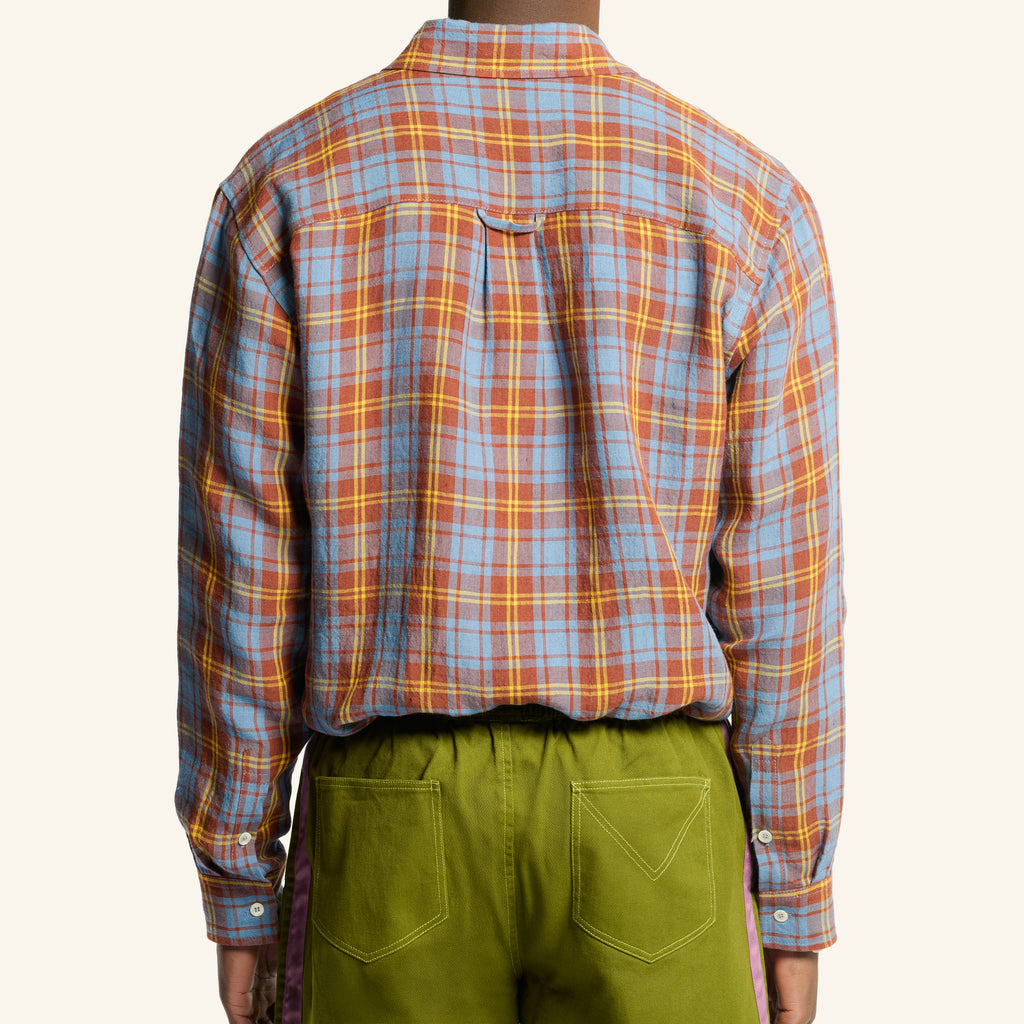 Elmer Plaid Shirt - Brown Blue & Yellow