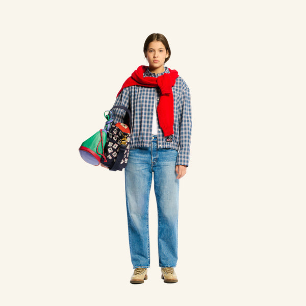 Veste à carreaux Claude - Bleu & Blanc