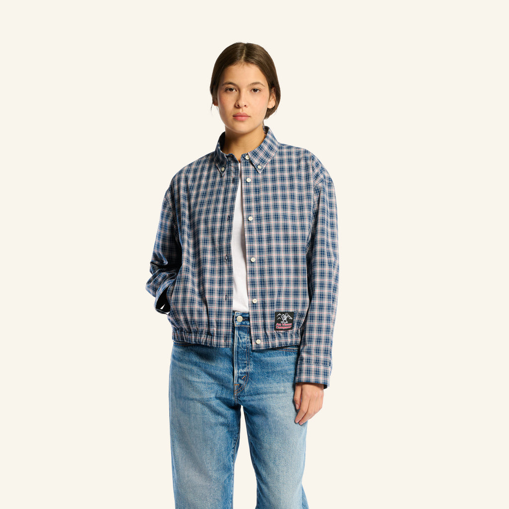 Veste à carreaux Claude - Bleu & Blanc