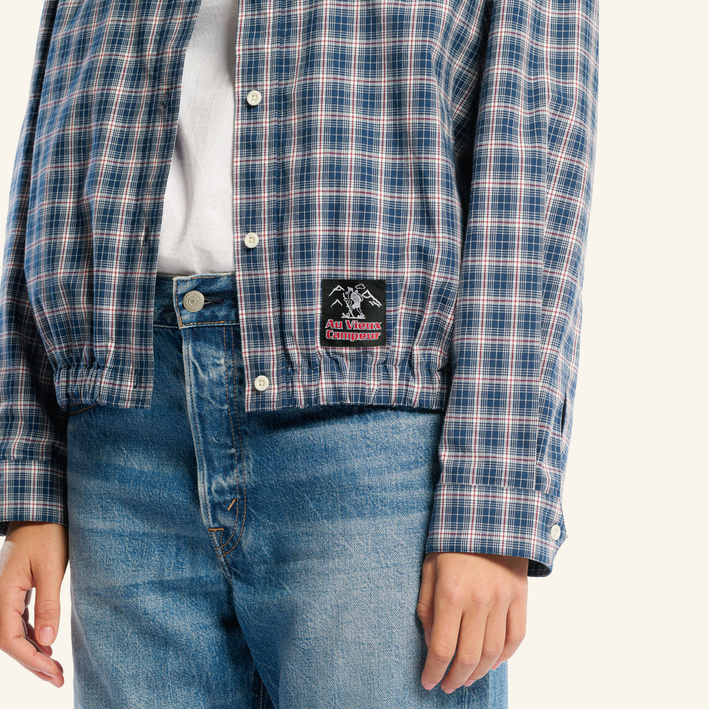 Veste à carreaux Claude - Bleu & Blanc