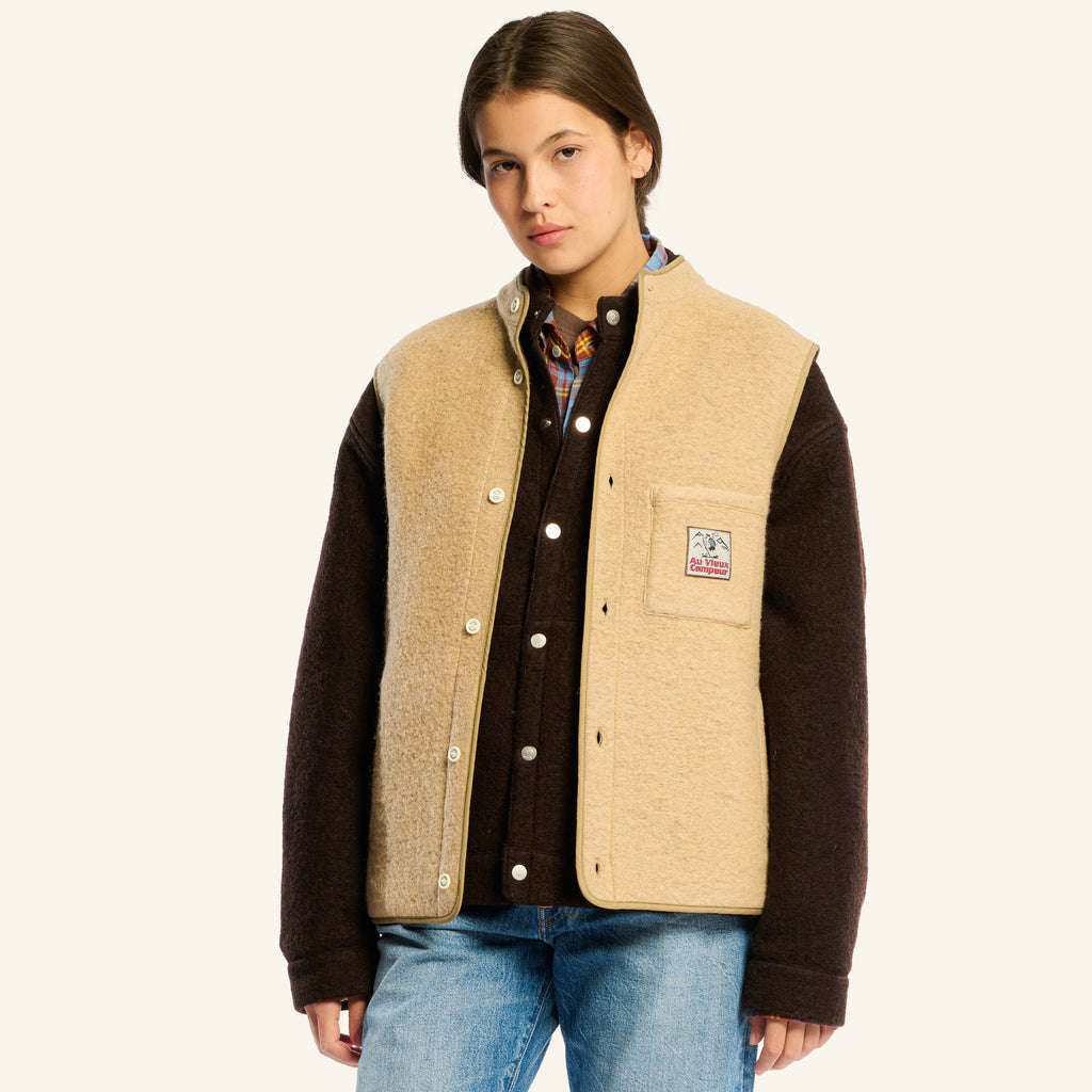 Sleeveless vest - Beige