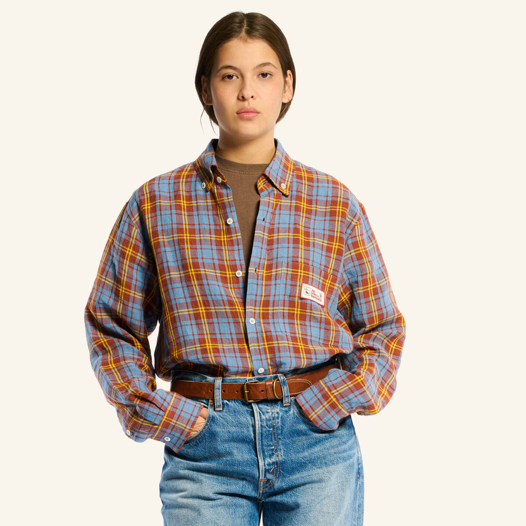Elmer Plaid Shirt - Brown Blue & Yellow