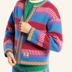 Nicole Cardigan - Blue & Red