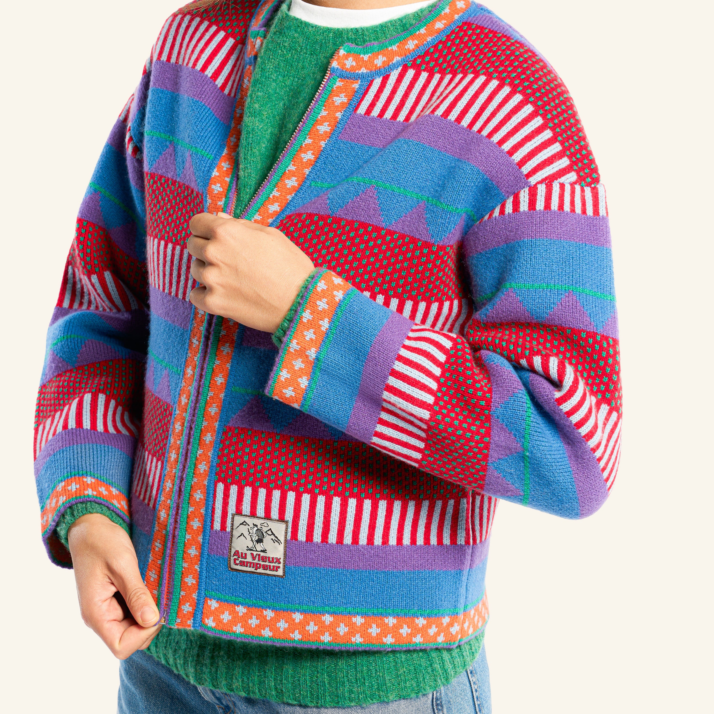 Nicole Cardigan - Blue & Red