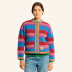 Nicole Cardigan - Blue & Red