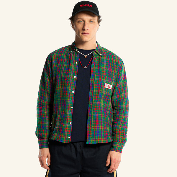 Elmer Plaid Shirt - Green Red & Blue