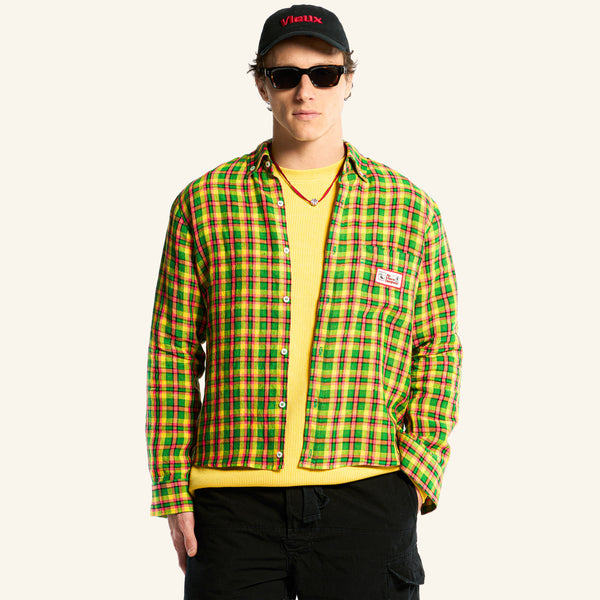 Chemise Elmer à Carreaux - Vert Jaune & Rose