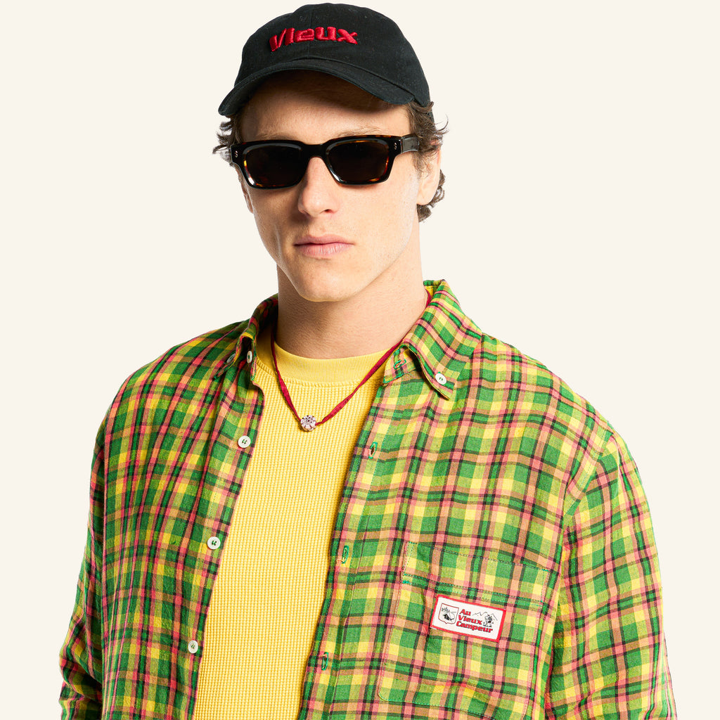 Chemise Elmer à Carreaux - Vert Jaune & Rose