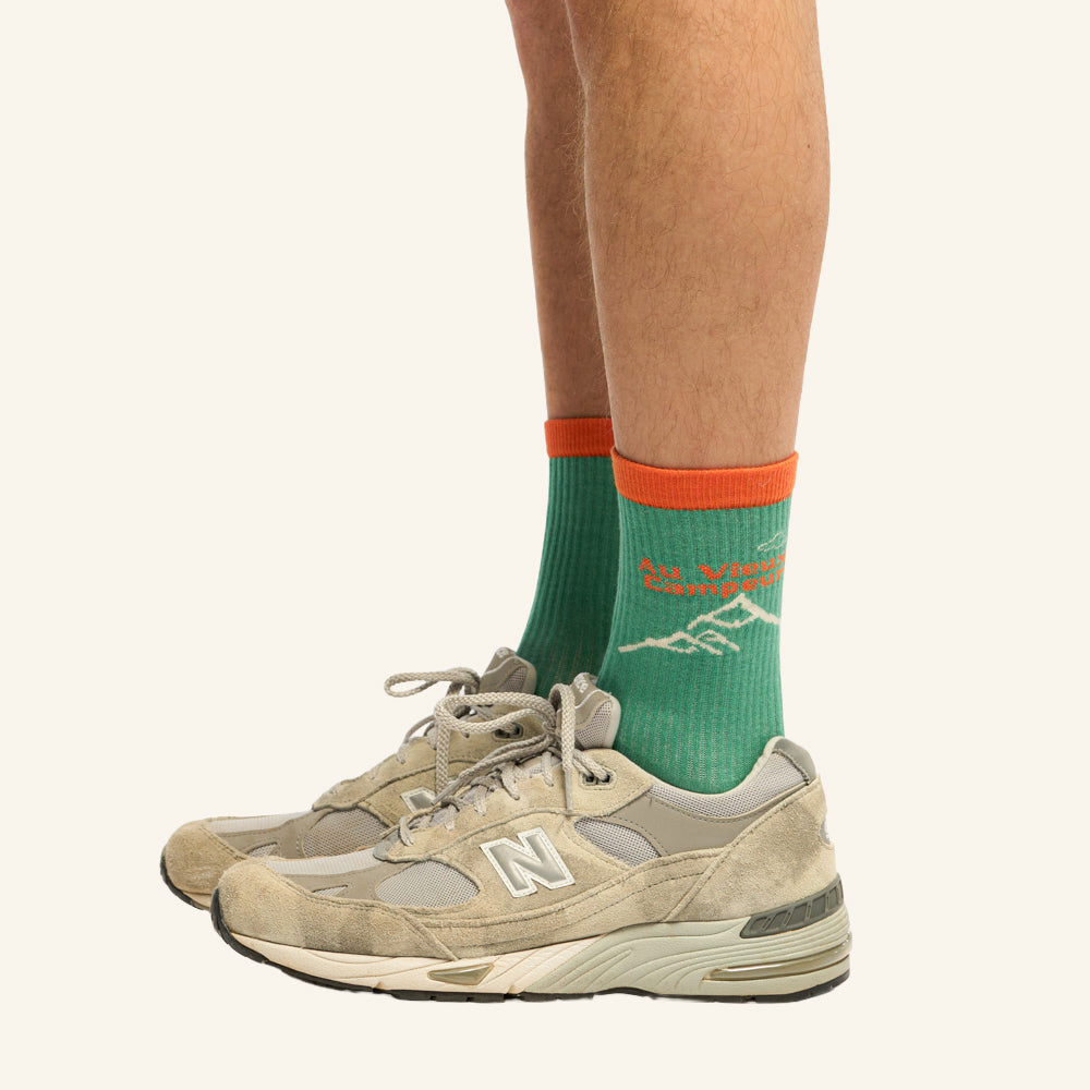 Chaussettes Chaines Montagnes - Vert