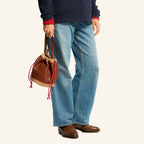 Sac Grimpeur en cuir - Camel & Beige