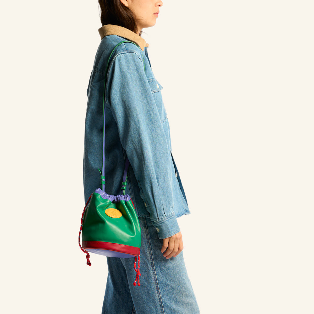 Sac Grimpeur en cuir - Vert Rouge & Bleu