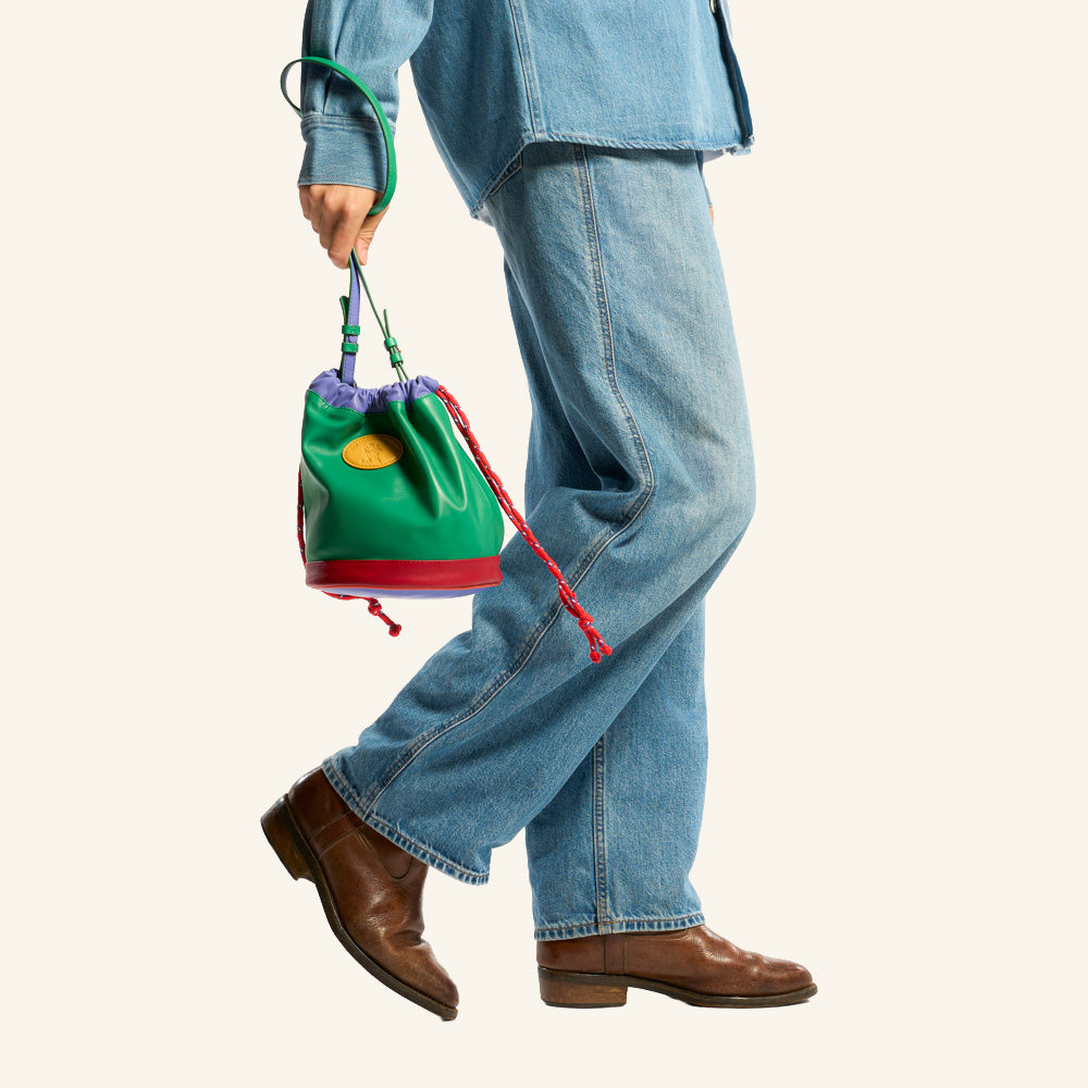 Sac Grimpeur en cuir - Vert Rouge & Bleu