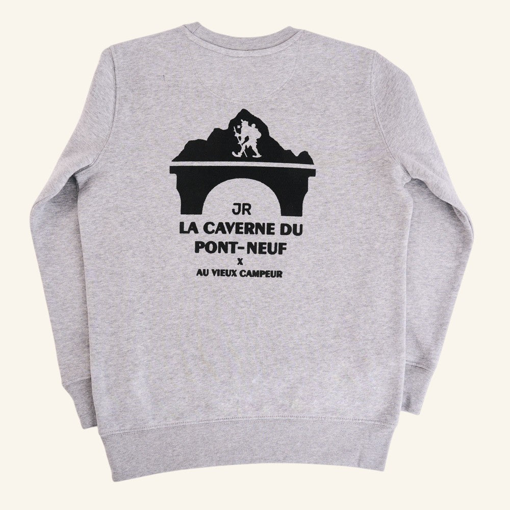 La Caverne du Pont-Neuf x Au Vieux Campeur - Children's Patch Sweatshirt - Light Gray