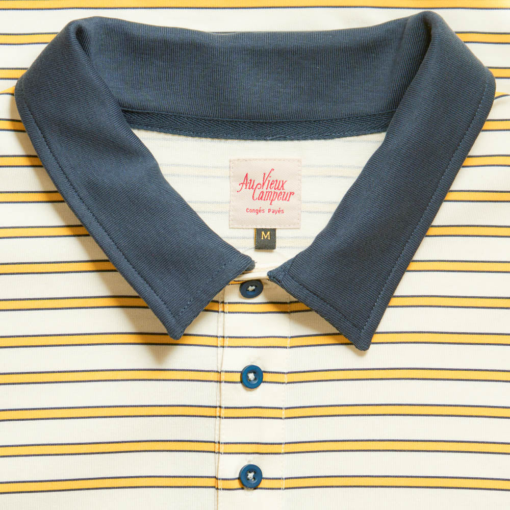 Roger striped polo shirt - Blue Yellow & White