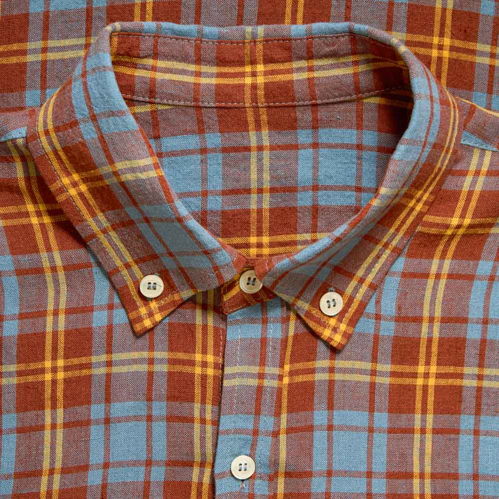 Elmer Plaid Shirt - Brown Blue & Yellow