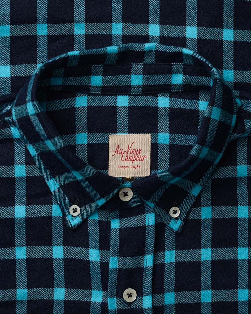 Chemise Elmer Flanelle - Marine & Turquoise