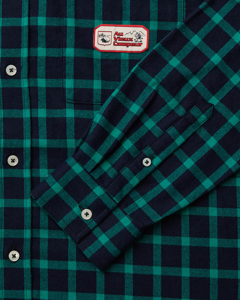Chemise Elmer Flanelle - Marine & Vert d'eau