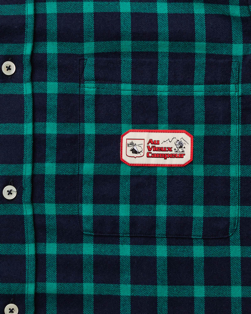 Chemise Elmer Flanelle - Marine & Vert d'eau