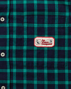 Chemise Elmer Flanelle - Marine & Vert d'eau